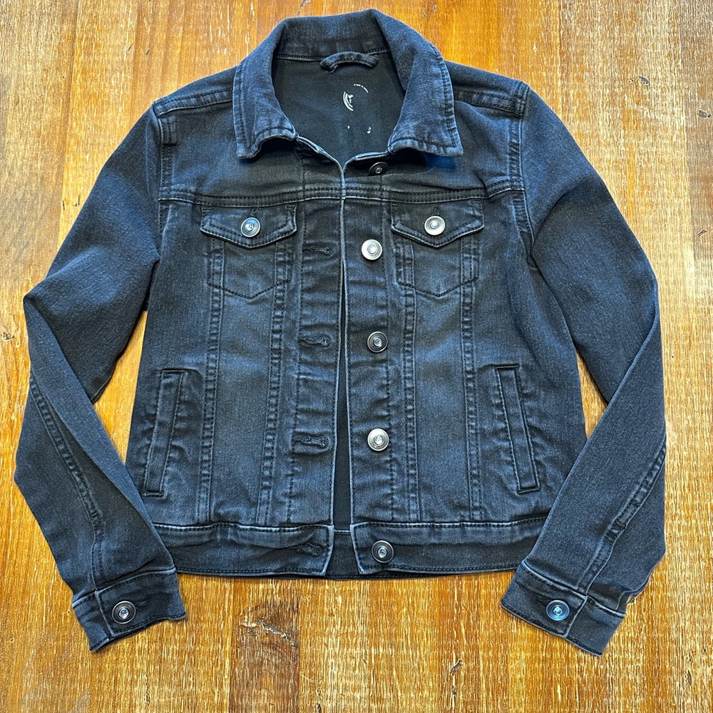 Dark wash kids denim jacket